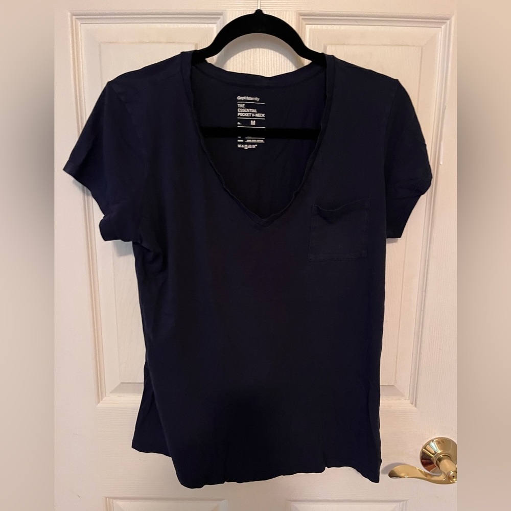 GAP Blue Fitted Cap Sleeve T-Shirt